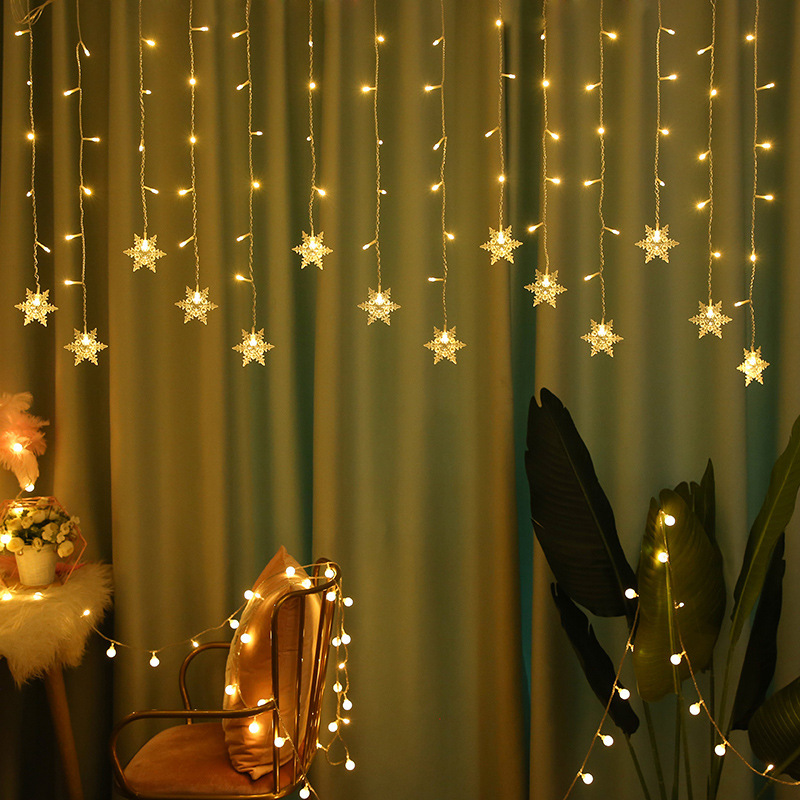 Weihnachten Schneeflocken LED Lichterketten Blinkende Fee Vorhang Lichter Wasserdicht Für Party Hochzeit Weihnachten Dekoration
