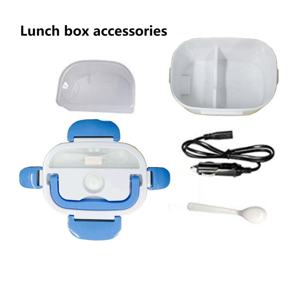 12v/24v elektrisk matlåda bilplugg i rostfritt stål matbehållare matvärmare för 4 spännen servisset