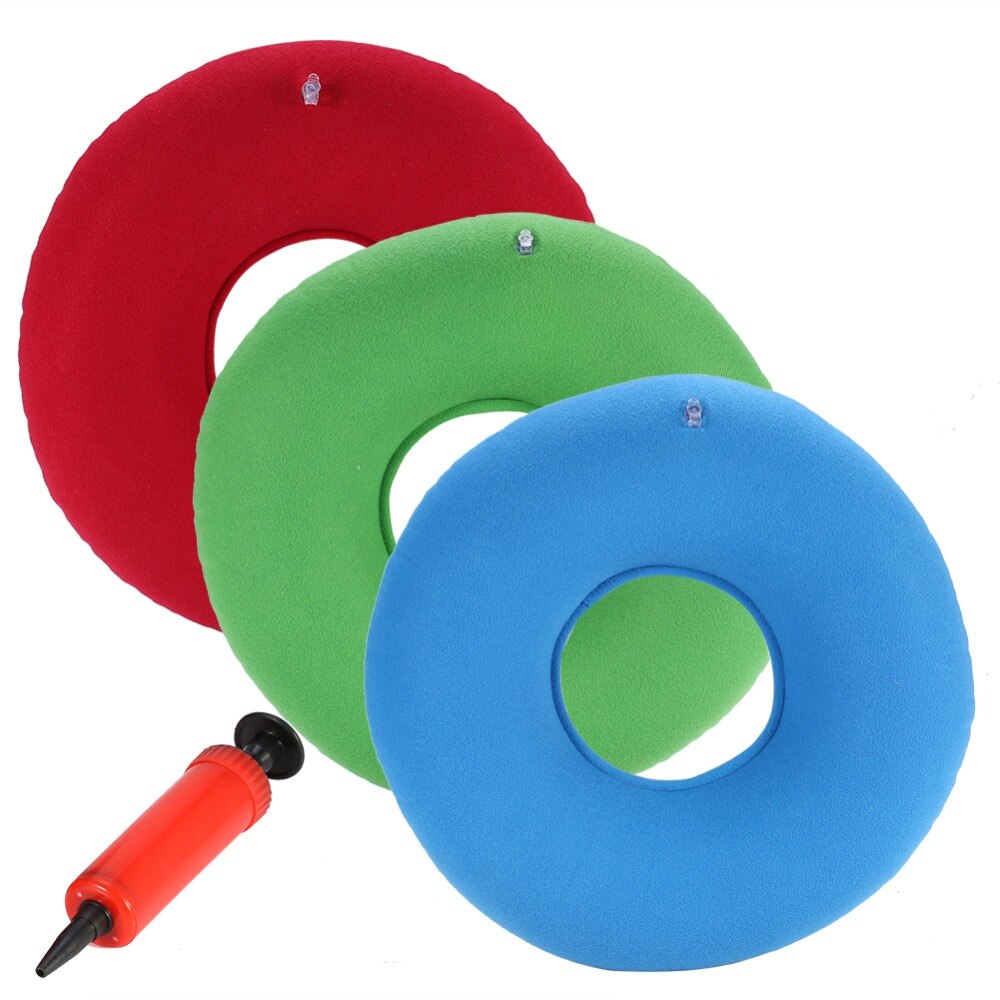 Ondersteuning Opblaasbare Ring Ronde Kussen Donut Stoel Pad Hip Ondersteuning Medische Aambei Seat Pad Massage Kussen Met Pomp