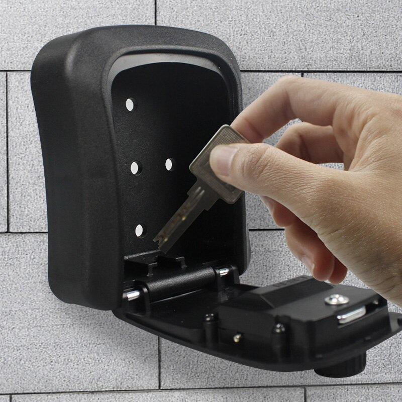 Caja de bloqueo de llave de montaje en pared, combinación de almacenamiento de seguridad para el hogar y la oficina, para garaje exterior, portallaves interior y exterior