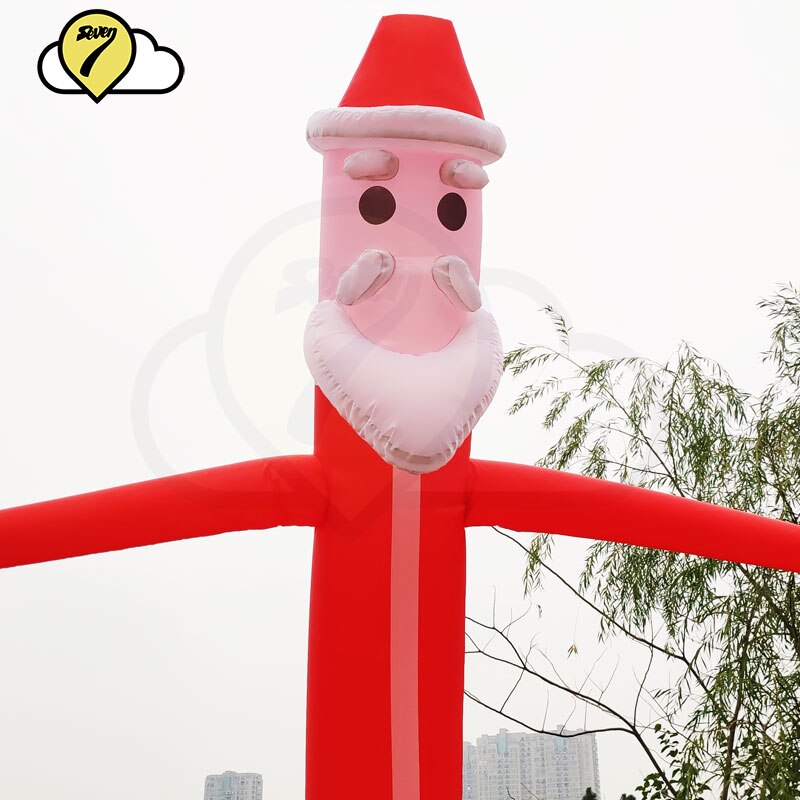 12ft santa claus Luft tänzerin syk ballon Aufblasbaren Schlauch Marionette Himmel Wellenförmige Mann Tänzerin für Weihnachten Dekorative Zeichen für Geschäft