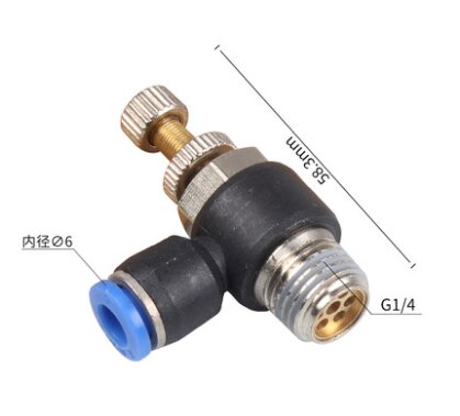 5Pcs SL 4mm 6mm 8mm 10mm 12mm Fast connection Pneumatic Fitting M5 1/8" 1/4" 3/8" 1/2 air speed Regulating throttle valve: SL6-02