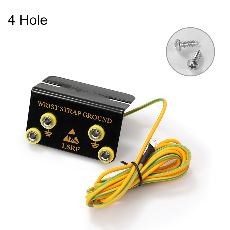 Anti Static ESD Ground Socket L Shaped 2/3/4/5/7 Hole Banana Plug AntiStatic Wrist Strap Wire Electrostatic Cable: Red