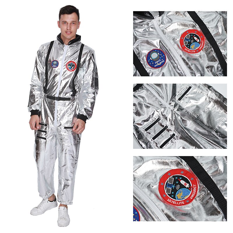 Eraspooky Plus size Astronaut Kostuum mannen ruimtevaarder Halloween kostuum voor volwassen Een stuk cosplay Alien Carnaval Party Outfit