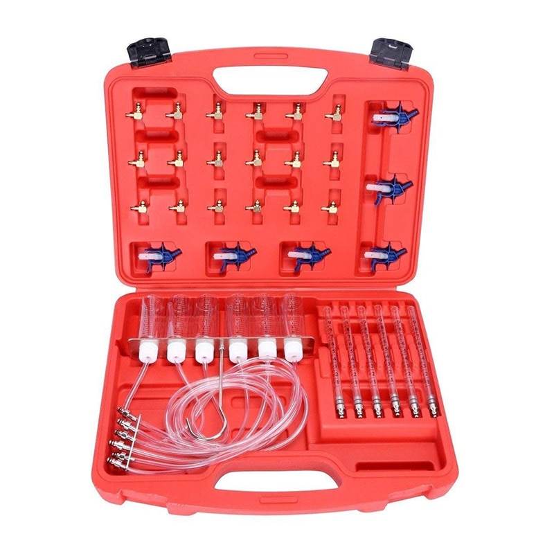 6 Cylinde Diesel Injector Flow Meter Adaptor Set Common Rail Leak Off Tester Kit