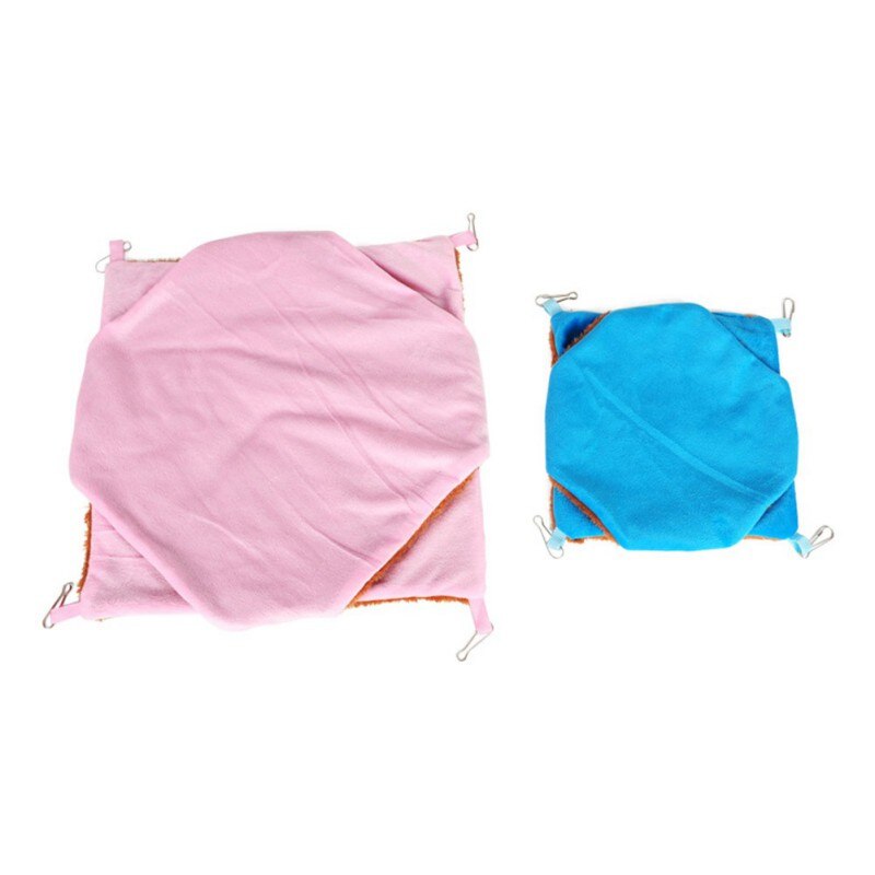 Set Double Thick Plush Warm Bed Rat Hammock for Hamster House Hanging Nest Sleeping Bag Hanging Tree Beds Hamster Cages