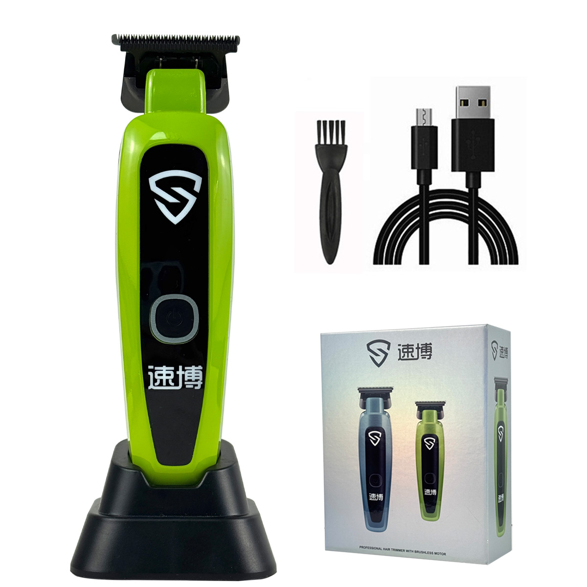 Brdclip x5 7200rpm aparador de cabelo profissional dlc lâmina de squama máquina de acabamento de cabelo detalhe clipper para homem barbearia: Azul profundo