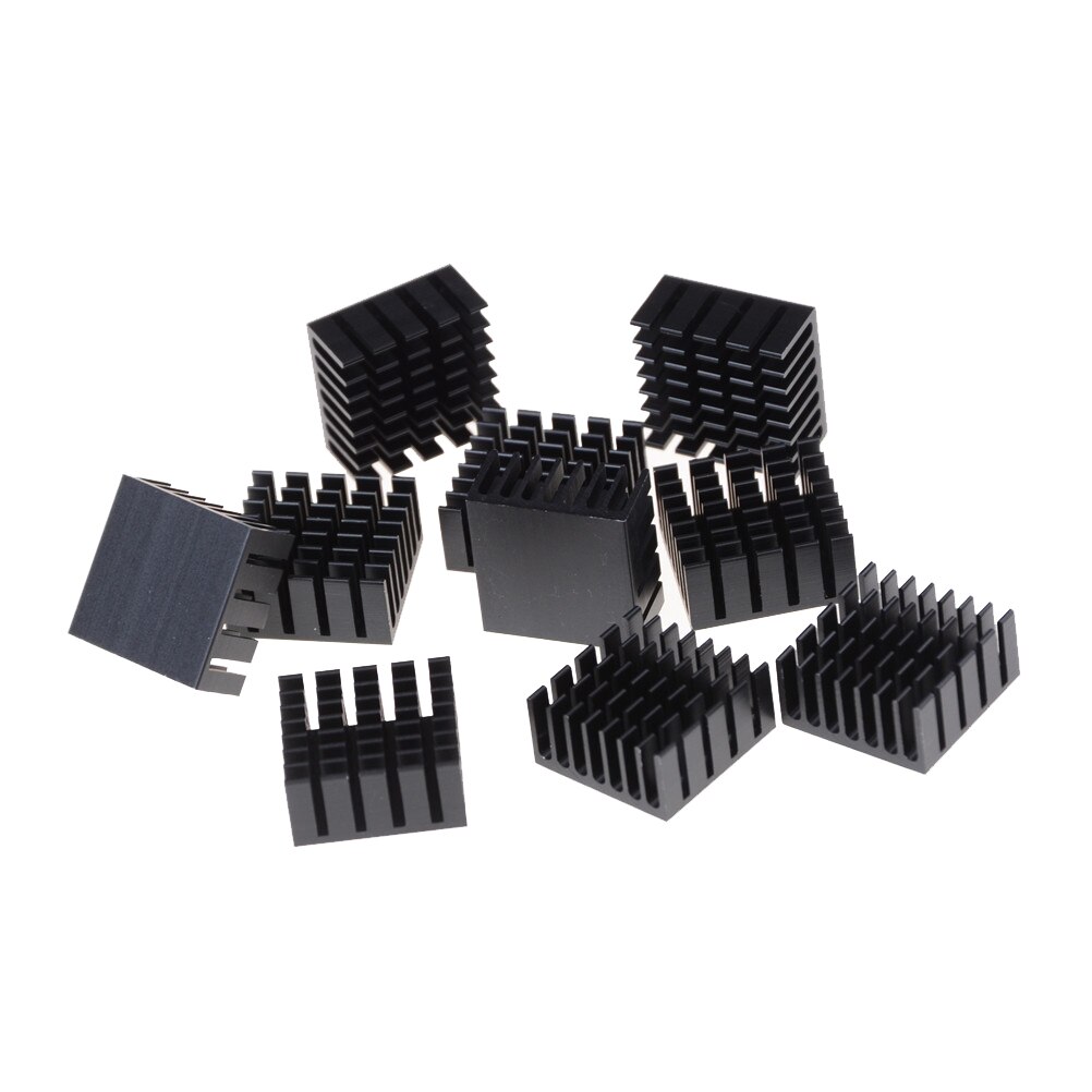 10Pcs/lot 20mm x 20mm x 10mm Heat Sink Heatsinks Cooling Aluminum Radiator Black Color