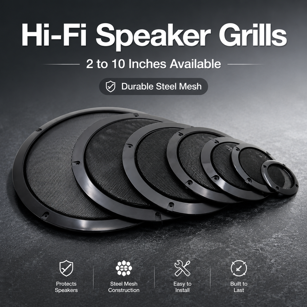 HIFIDIY LIVE 4 5 6 8 10 Inch Speaker Net Cover High-Grade Car Home Mesh Enclosure Speakers Plastic Frame Metal Iron Wire Grilles