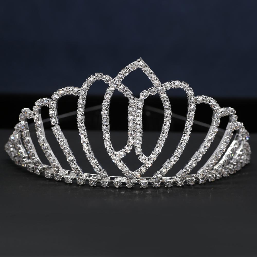 Charmante mariée couronne bandeau diadèmes de mariée argent cristal coiffure fête cérémonie broche couronne cheveux accessoires avec peigne HG05: HG3
