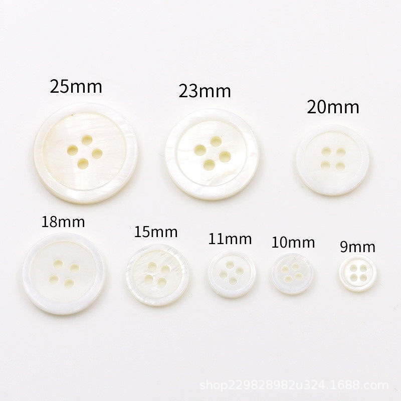 Botones de concha Natural blanca para ropa, accesorios de costura, botón de camisa, artesanía DIY, 9/11/12/15/18/20mm, 20/30/50 Uds.