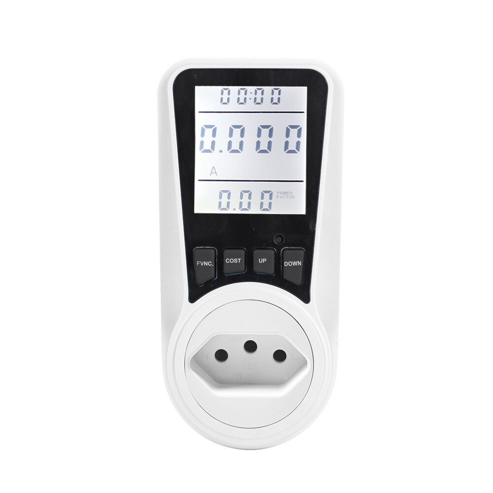Digitale Wattmeter Ac Power Meter 220V Lcd Watt Energy Meter Power Monitor Fr Us Uk Au Br Meten Outlet power Analyzer: Brazil Plug