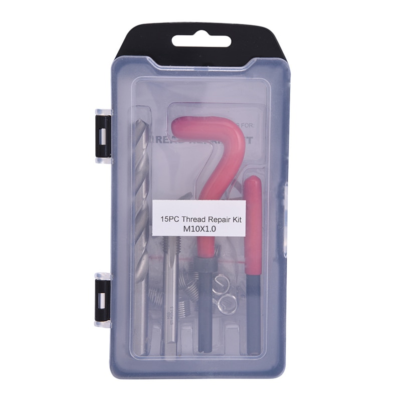 15 stücke Gewinde Reparatur Bausatz M10x1.0/M10x1.25/M10x1.5 Auto Garage Werkstatt Werkzeug einstellen