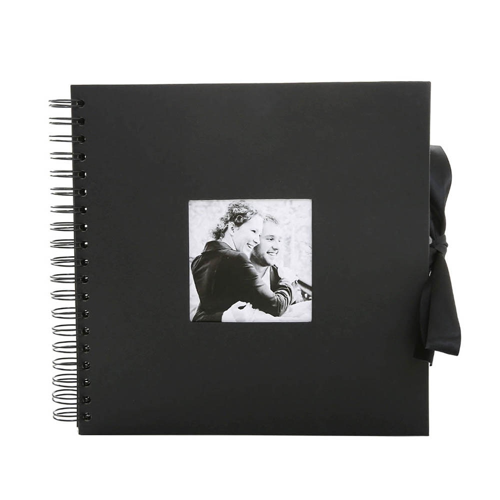31 x 31cm fotoalbum 30 sorte sider gør-det-selv-album scrapbog håndværk papir fotoalbum til bryllupsdag