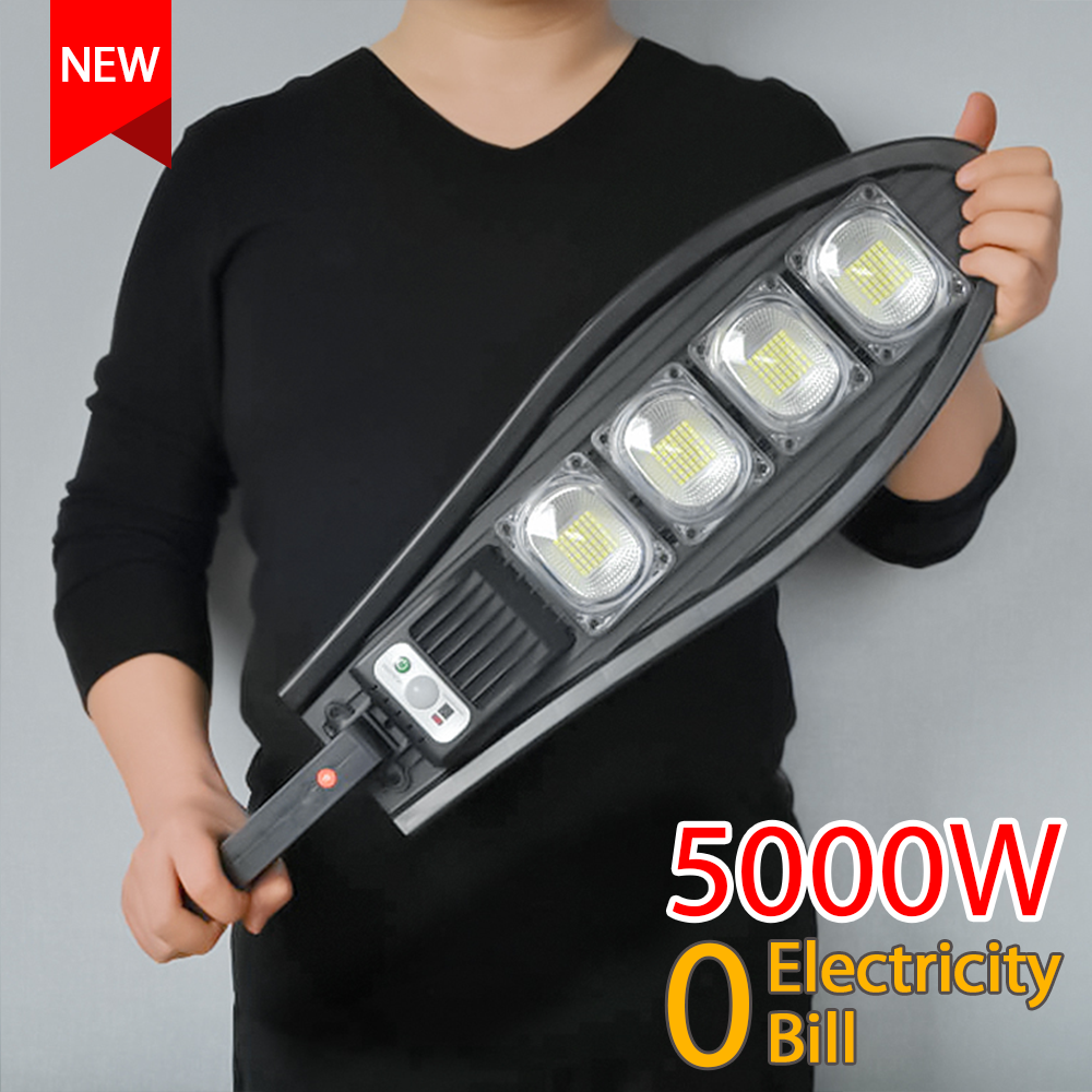 5000Watt LED Outdoor Solar Light Solar Powered Lamp Waterproof Solar Light PIR Motion Sensor Street Lamp For Garden Decoration