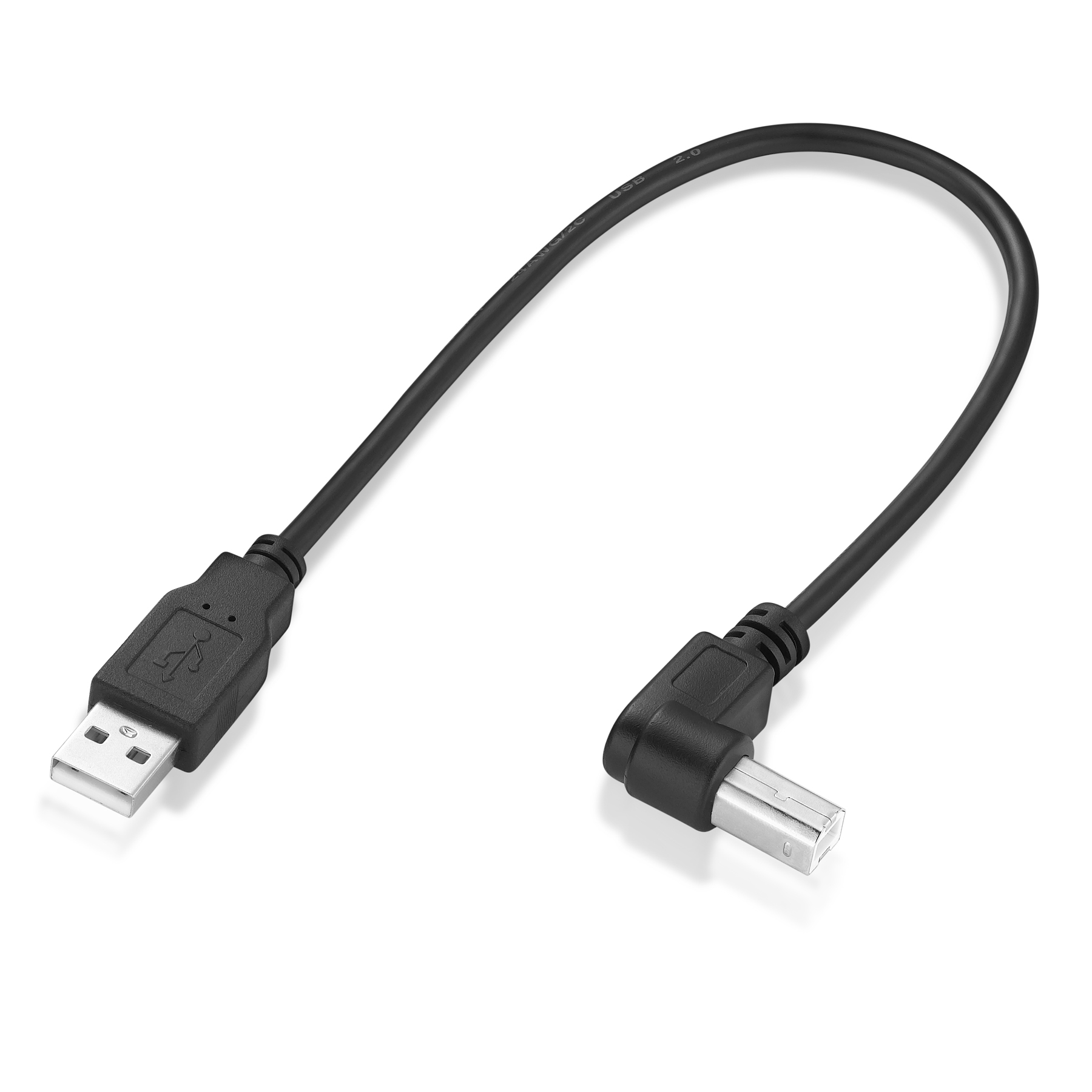 Bochara 90 Graden Usb 2.0 Printer Kabel Type A Male Naar B Male Folie + Gevlochten Afgeschermde 30 Cm 50 Cm 1 M 1.5 M 1.8 M 3 M 5 M