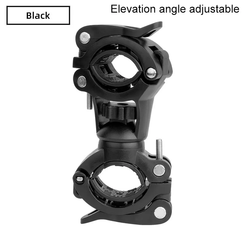 Deemount 360 ° Rotation Kippen Einstellbar Fahrrad Lampe Taschenlampe Stand Halterung Universal Radfahren Clip Clamp LED Taschenlampe Halter: HLD-211B Black Black