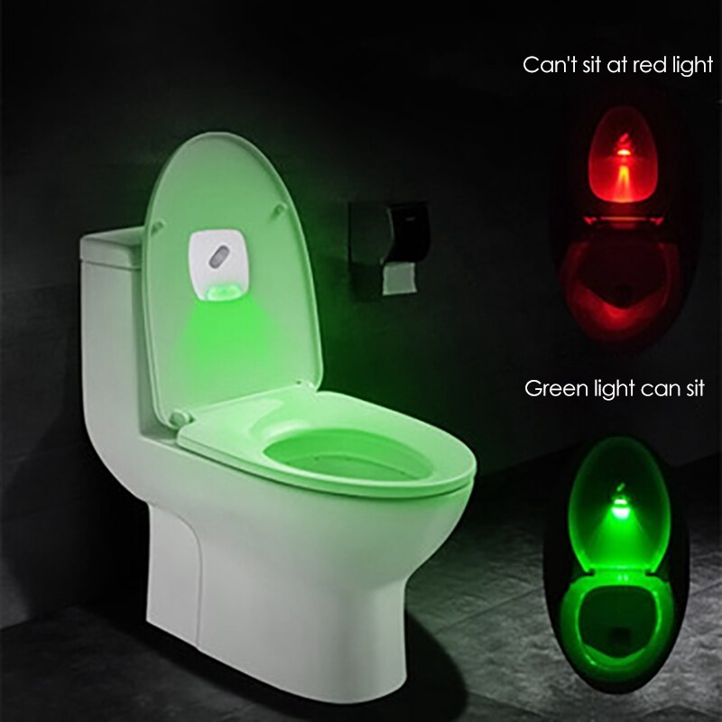 LED Toilet Light Sensor Toilet Color Changing Toilet Light Bathroom Red And Blue Light Waterproof And Battery Powered