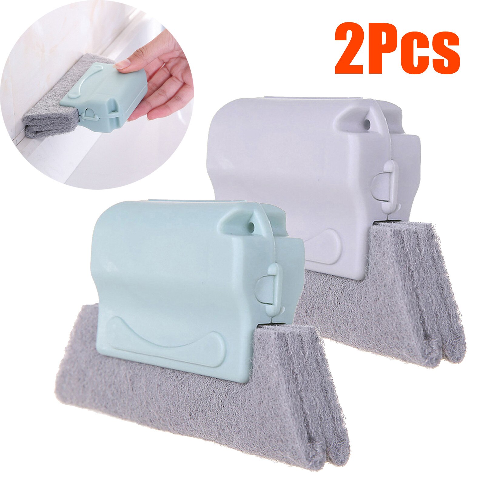 2 Venster Reinigingsborstel Venster Groef Schoonmaakdoekje Windows Slot Cleaner Brush Voor Glazen Deur Vloer Kloof Huishoudelijke Schoonmaken Tool: B