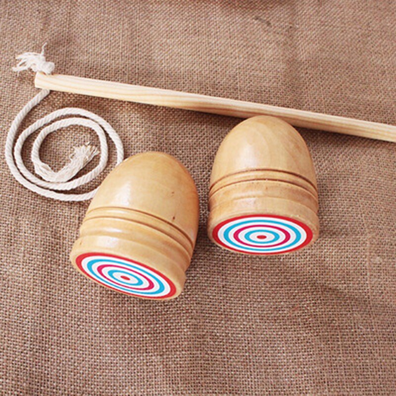 Wood Gyro Classic Wooden Toy Whip Wooden Gyro Abrasion Resistant Puzzle Wooden Classic Spinning Top Play Game Gyro