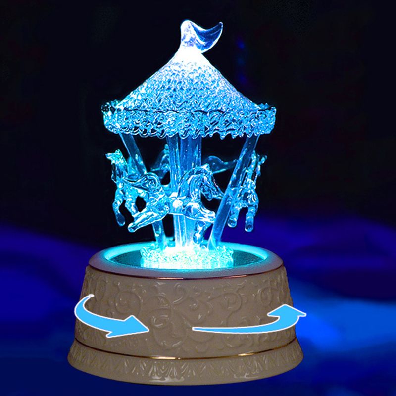 Crystal Carousel Music Box Luminous Bluetooth Rotating Musical Box Xmas