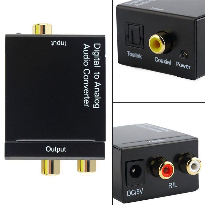 Adaptador óptico Digital Toslink SPDIF coaxial a RCA analógico o, convertidor con Cable de fibra