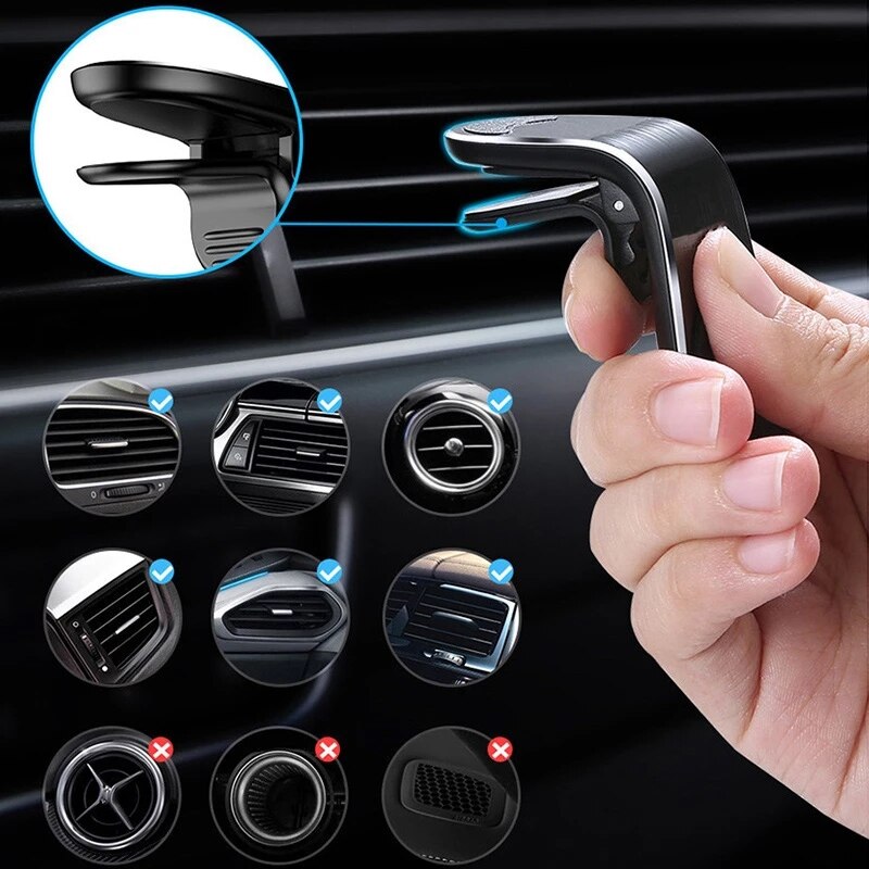 Uslion Magnetische Auto Telefoon Houder Stand Voor Iphone Xiaomi Samsung 360 Metalen Air Vent Magnetische Houder In Auto Gps Mount houder