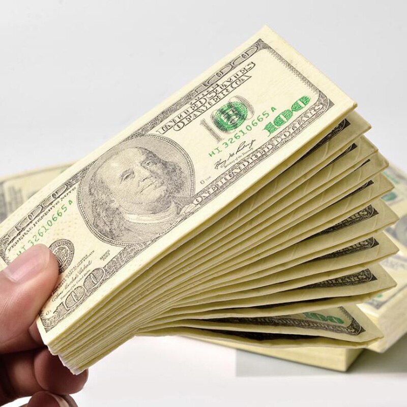 8 paket/los Neue Gedruckt Dollar Papier Handtuch Gewebe Tragbare Modische Gesichts Gewebe