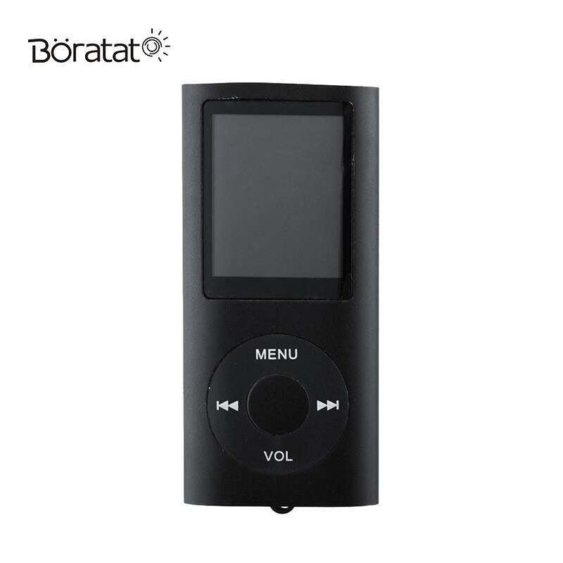 Mp3 soittimen walkman 4th lcd-näyttömuisti stereomusiikkiväline fm-radio amv e-kirja urheiluvideosoitin: Musta