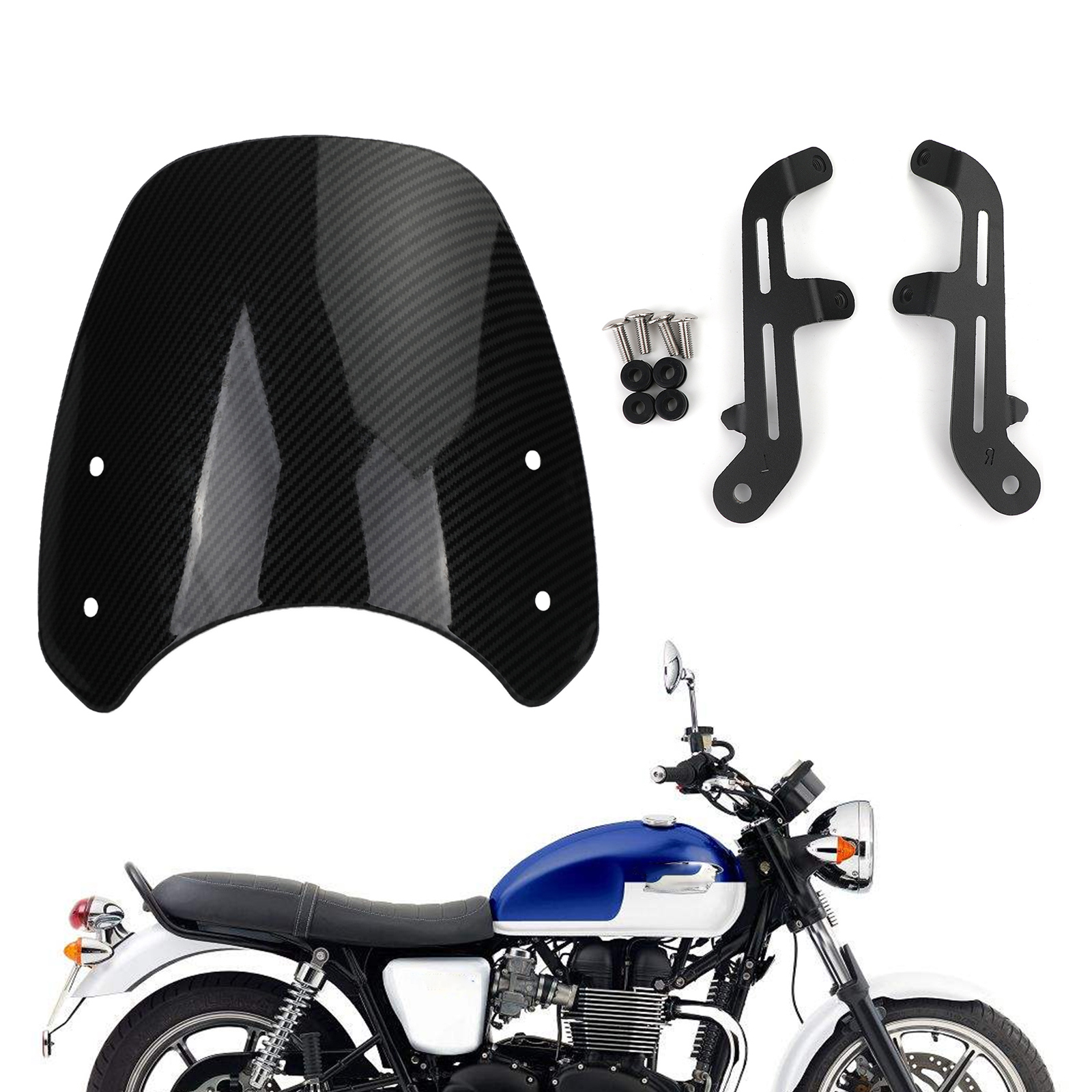 Artudatech ABS Plastic Motor Windshield WindScreen for Triumph Bonneville T100 T120 Wind Shield Motorcycle Accessories Parts