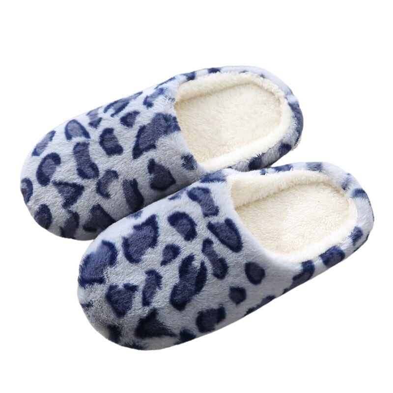 Léopard fond doux maison pantoufles femmes intérieur plancher pantoufles Non-glisse chaussures pour chambre maison femme pantoufles chaussures chaudes: Color 4 / 36-37