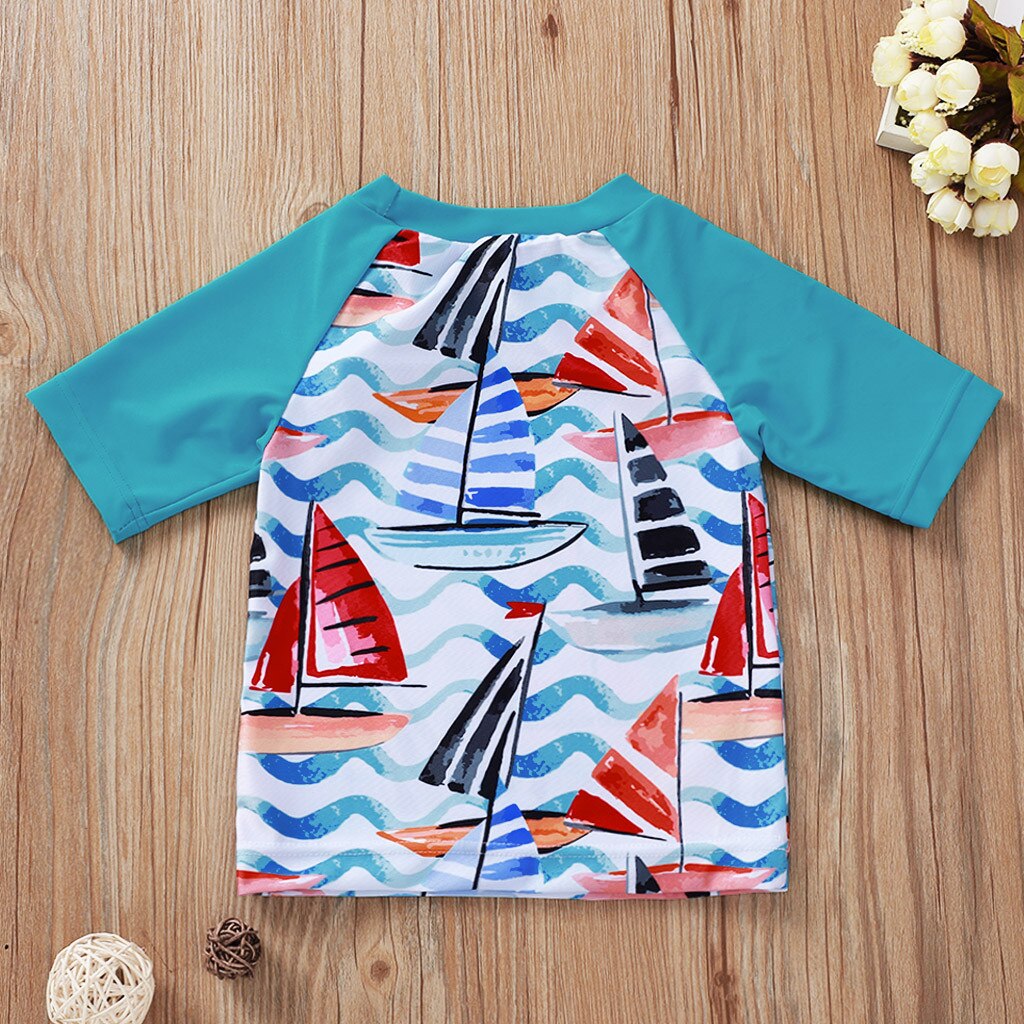 Summer Toddler Kids Boys Swimwear Letter Tops +Short Beach Bathing Outfits Set Clothes Two-Piece Swimming Suits