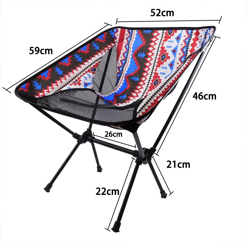 Draagbare strandvisstoel, lichtgewicht reisstoel, opvouwbare stoel voor buiten, voor wandelen, kamperen, picknickstoel, visgerei 53*35*67cm: 1