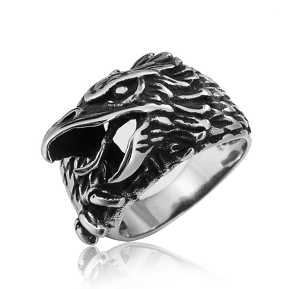 Bague Odin Raven de mythologie nordique pour hommes, Vintage, en acier inoxydable 316L, Viking, motard, anneau de corbeau, bijoux ,