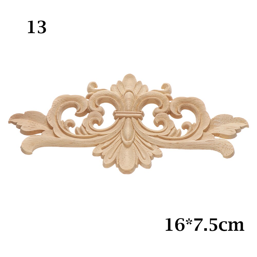 Figurines en bois sculpté à motif Floral naturel, applique d'angle, meuble d'angle, décoration Unique, décoration: 13