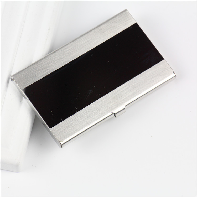 Exquisite Aluminum Antimagnetic Card Holder Women Men Metal Credit Card Business Card Holders Simple Purse Wallet: black