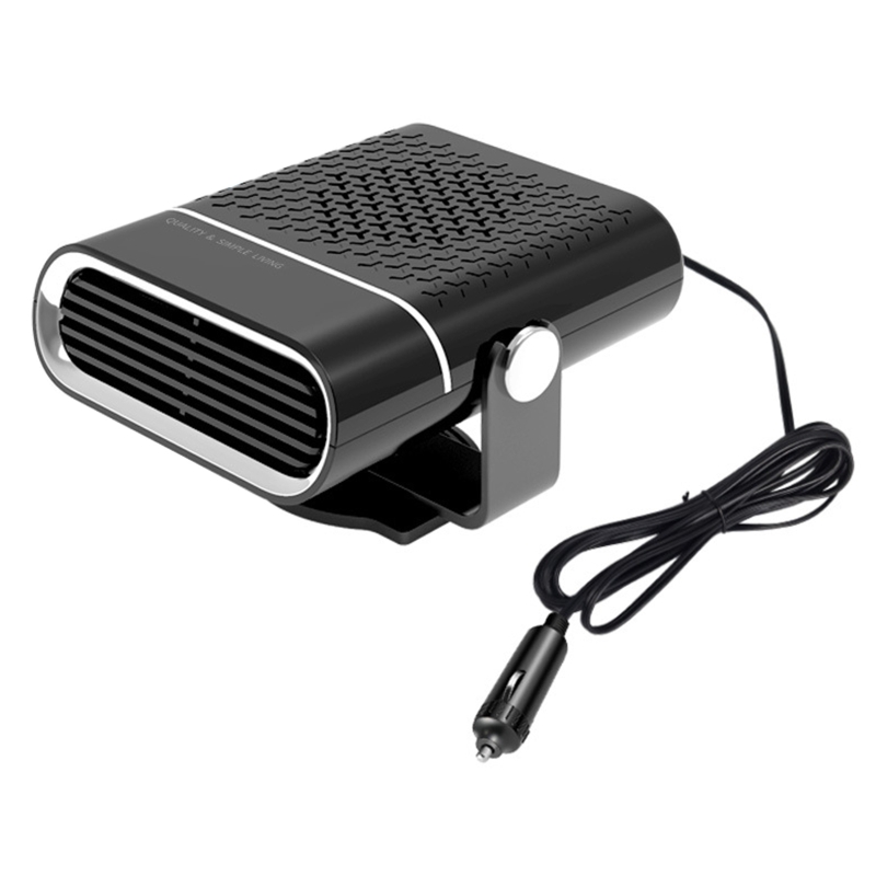 12/24V Auto Elektrische Kachel Winter Truck Fan Defogger Voorruitverluchting Ontdooier Verwarming Draaibaar Elektrische Kachel: Black-24V