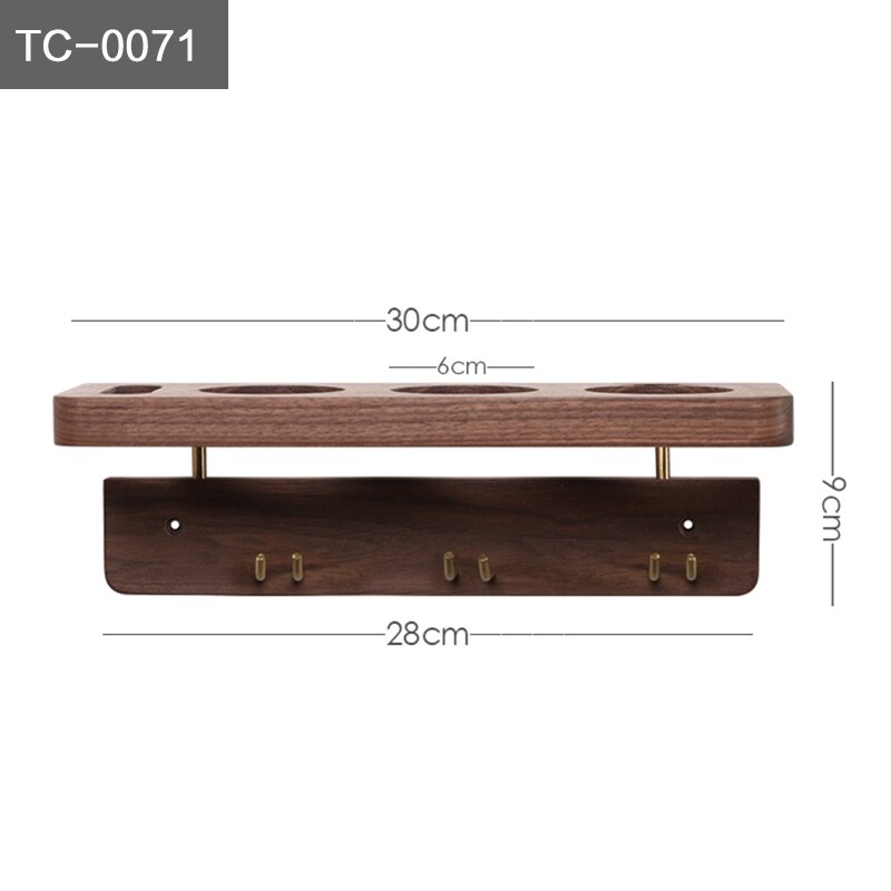 Toothbrush holder solid wood wall mounted electric toothbrush and cup storage rack bathroom rack brass toothpaste holder: Default Title