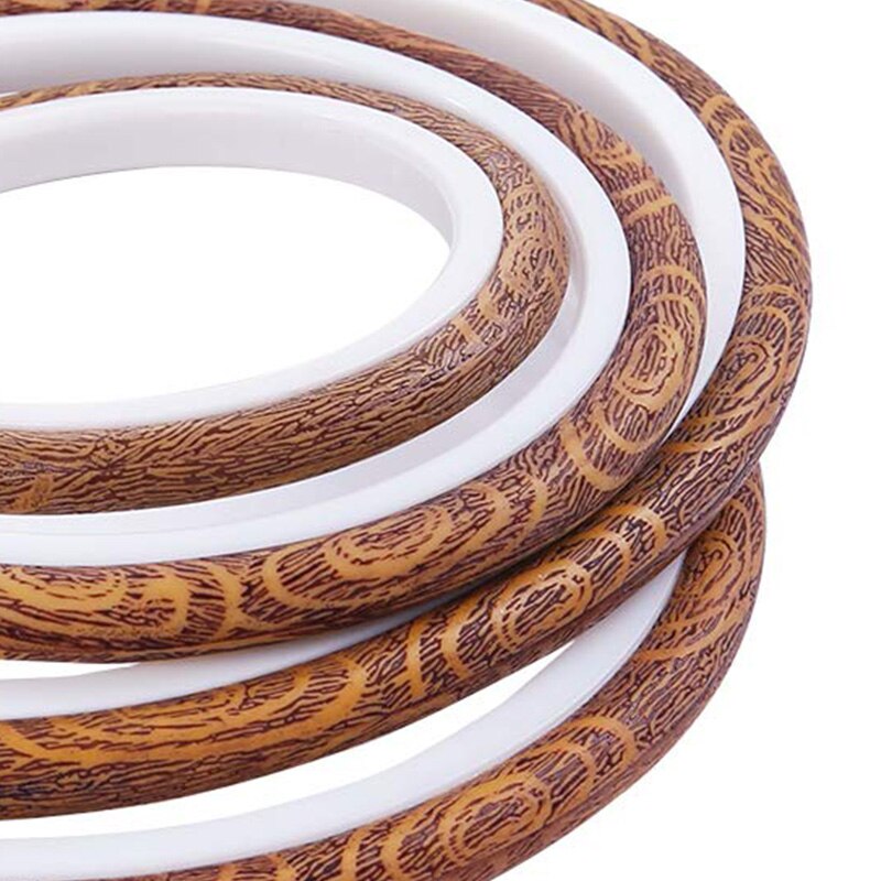 4 stykker broderiramme ring plast korssting bøjle sæt efterlignet træ display ramme cirkel og ovalt broderi kit