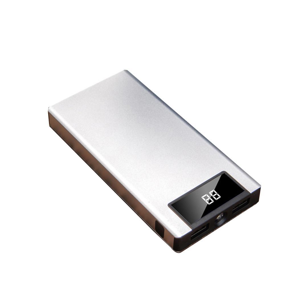 20000 mah batterie externe batterie externe pauvreté banque 2 USB LED Powerbank Portable chargeur de téléphone Portable pour Xiao mi mi iphone X: silver