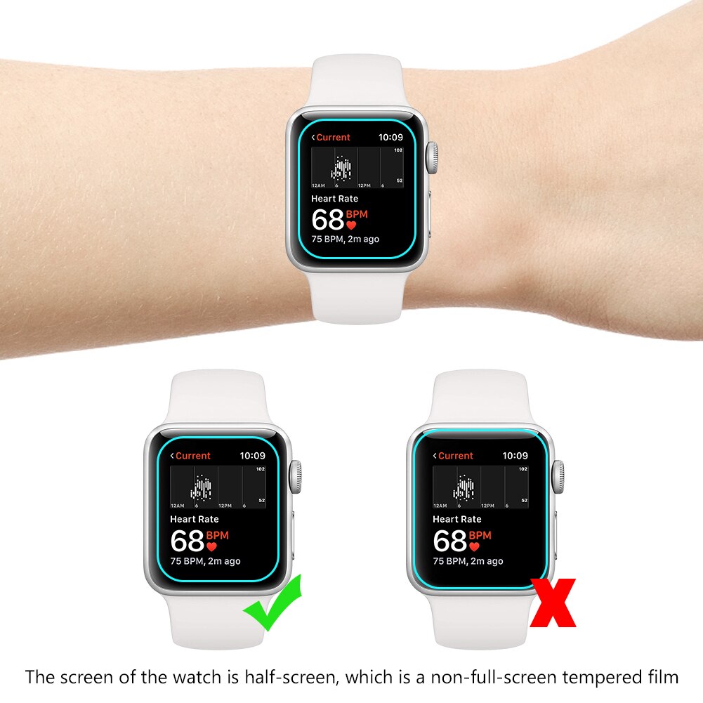 1/3Pcs Gehard Glas Screen Protector Voor Apple Horloge Serie 6 5 4 3 2 1 Se 38 40 42 44Mm Voor Apple Iwatch Screen Protector Film