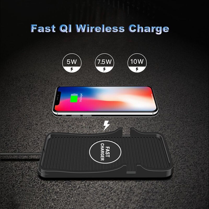 Voiture QI rapide support pour chargeur sans fil pour iPhone X XR 11 XS MAX Samsung S8 S9 S10 chargeur de voiture sans fil Pad de voiture