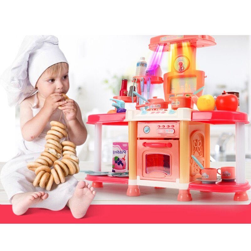29Stck freundlicher Spielen Haus Küche Spielzeug einstellen Klang und Licht Klang Effekte freundlicher Kochen Reis Kochen Utensilien