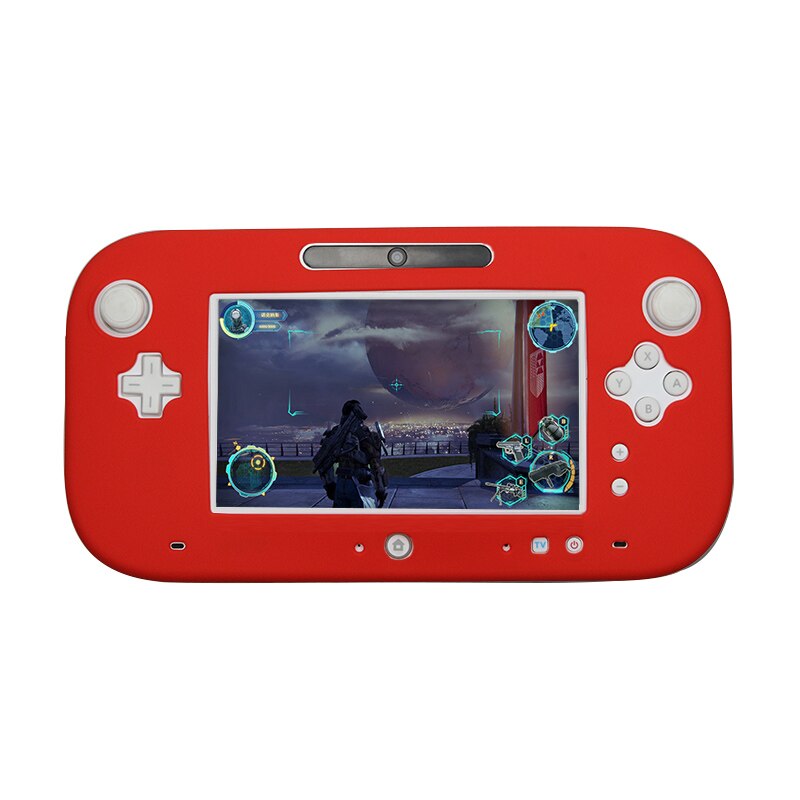 Protecteur complet en caoutchouc de Silicone souple pour Wii U Gel coque de protection pour Nintendo WiiU contrôleur de manette 5 couleurs Ultra: Red