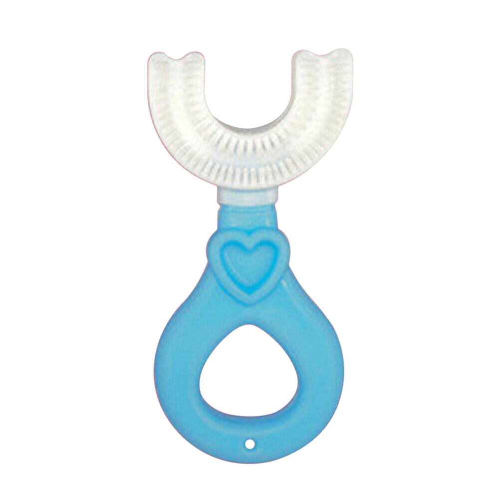 Spazzolino da denti a forma di U a 360 ° detergente per denti pelliccia morbida materiale per uso alimentare spazzolino da denti per bambini forniture per bambini per tutti i giorni: Blue For 2-6Y