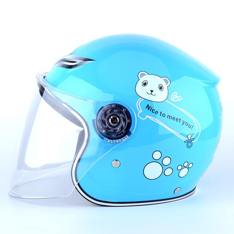 Casque de vélo ultraléger enfants | Moto, dessin animé, casque de sécurité, protection contre les animaux, casques de vélo de route: sky blue