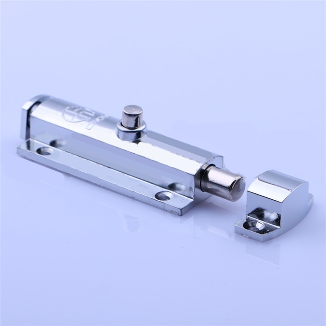Genuine LS406 Home Door Window Zinc Alloy / Plastic Security Slide Bolt Lock for Bathroom Toilet Spring Latch