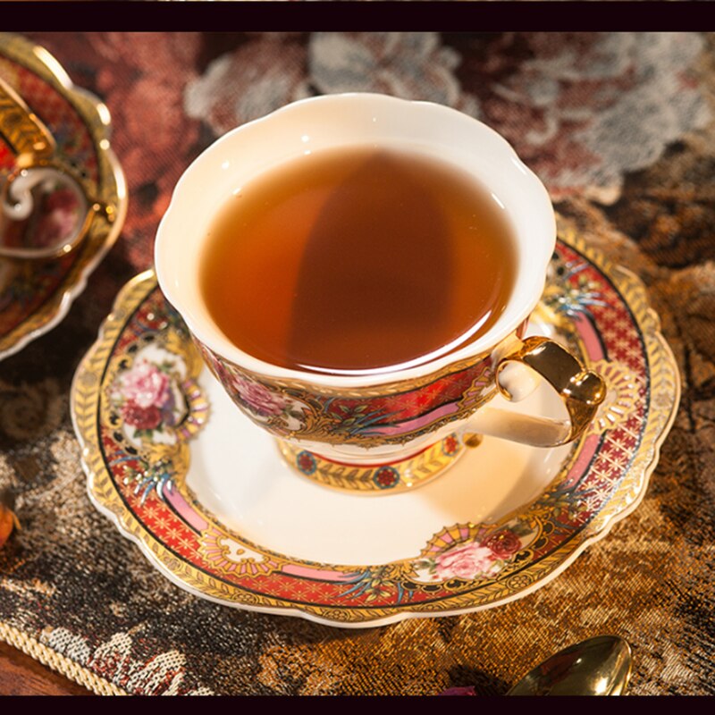 European Tea Cup Set and Saucer Afternoon Tea Golden Bone China Coffee Cup Teacup Bone China Coffee Cup Bb50