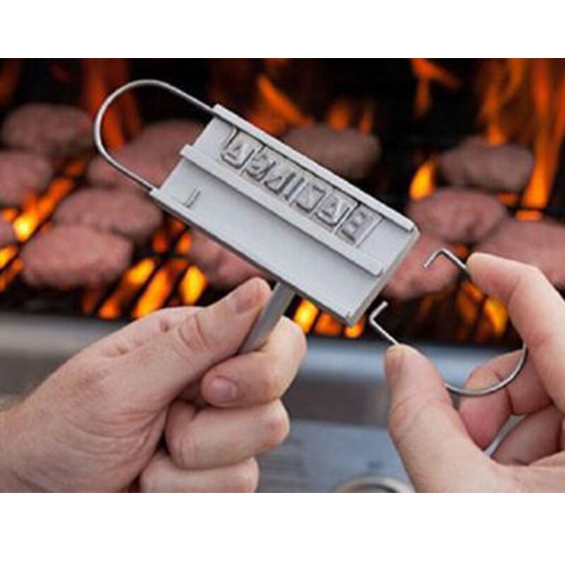 Bbq branding jern signatur navn mærkning stempel værktøj kød bøf burger 55 bogstaver vilkårligt arrangeret madlavningsværktøj