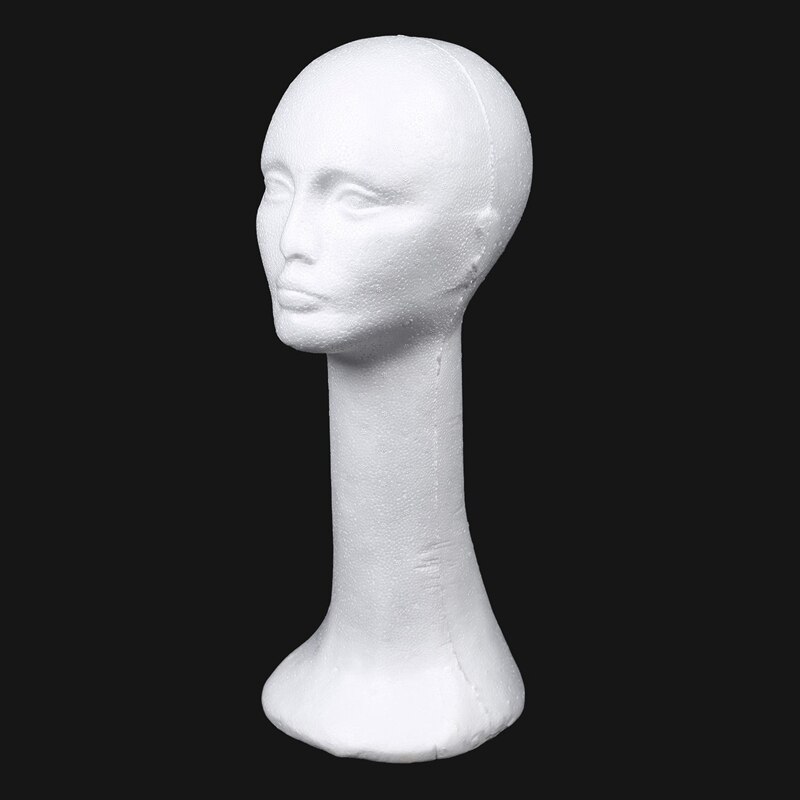 Long Neck Female Foam Head Model Glasses Hair Wig Mannequin Hat Stand Styrofoam